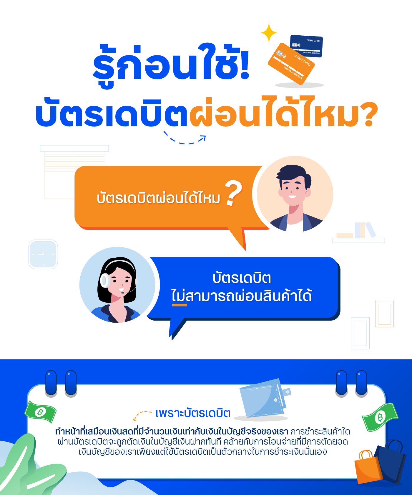 รู้ก่อนใช้บัตรเดบิตผ่อนได้ไหม