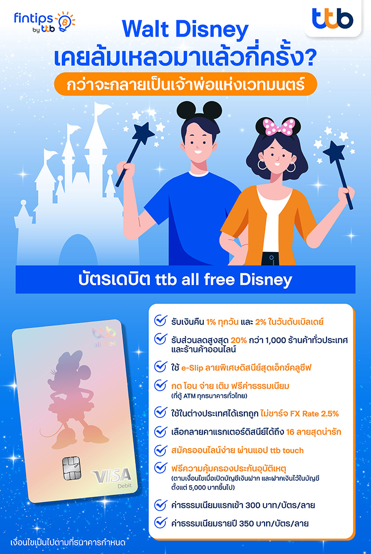 บัตรเดบิต ttb all freeDisney