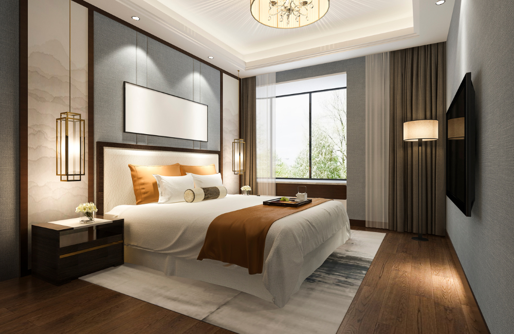 แบบห้องนอนสวยๆ สไตล์โรงแรมหรู