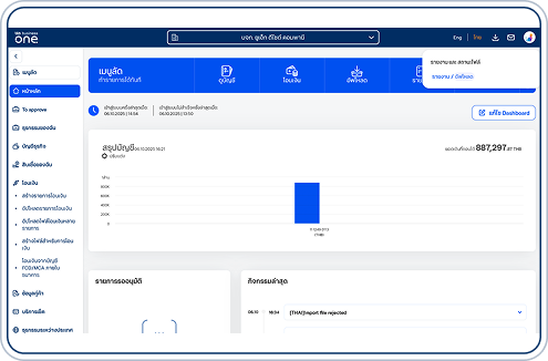 เลือกไอคอนอัปโหลด/ดาวน์โหลดที่มุมบนขวา แล้วเลือก “อัปโหลด”