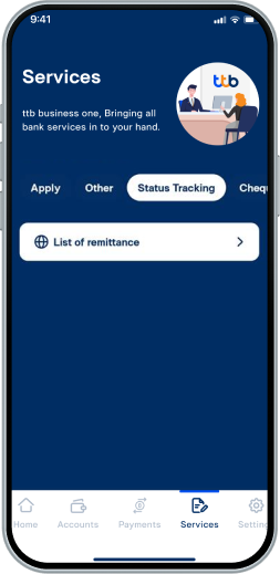 เลือก “List of remittance”