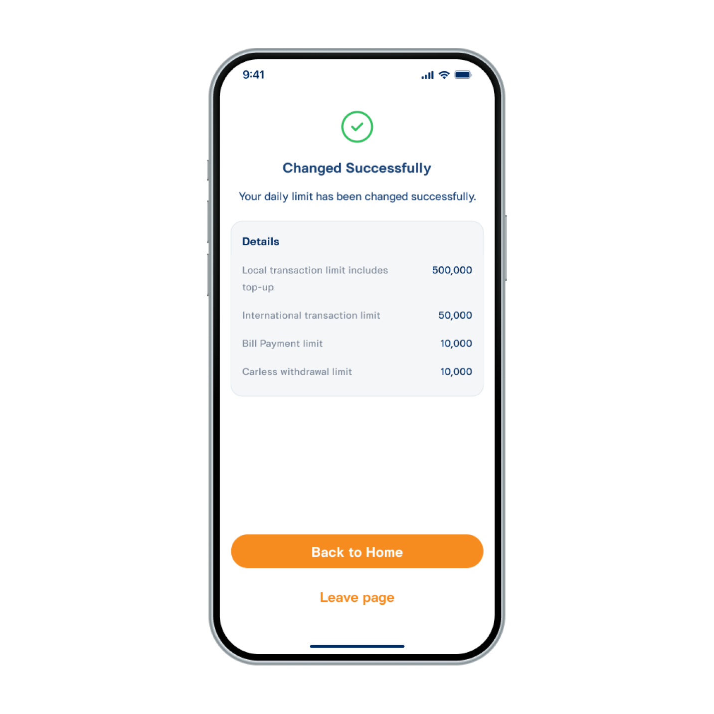 9. Adjusted daily transaction limit successfully.