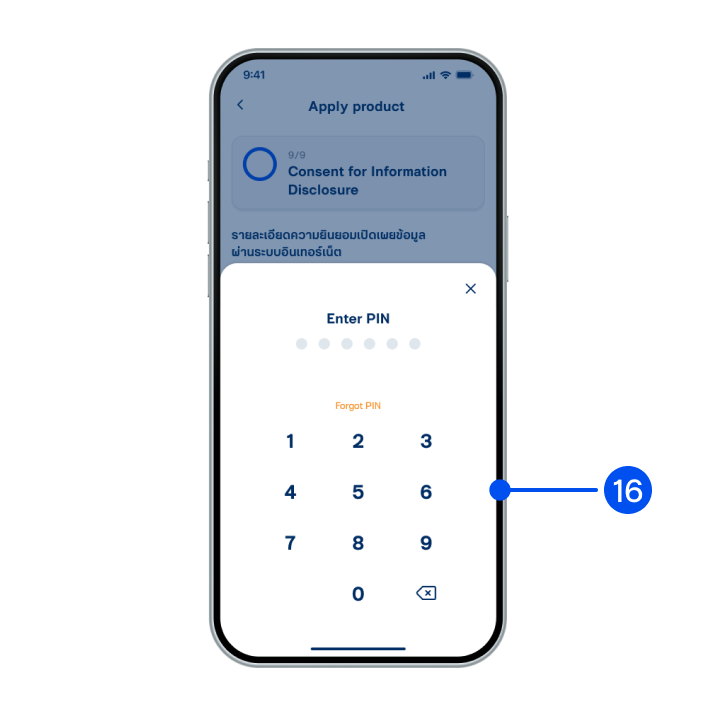 16. Enter PIN to confirm.