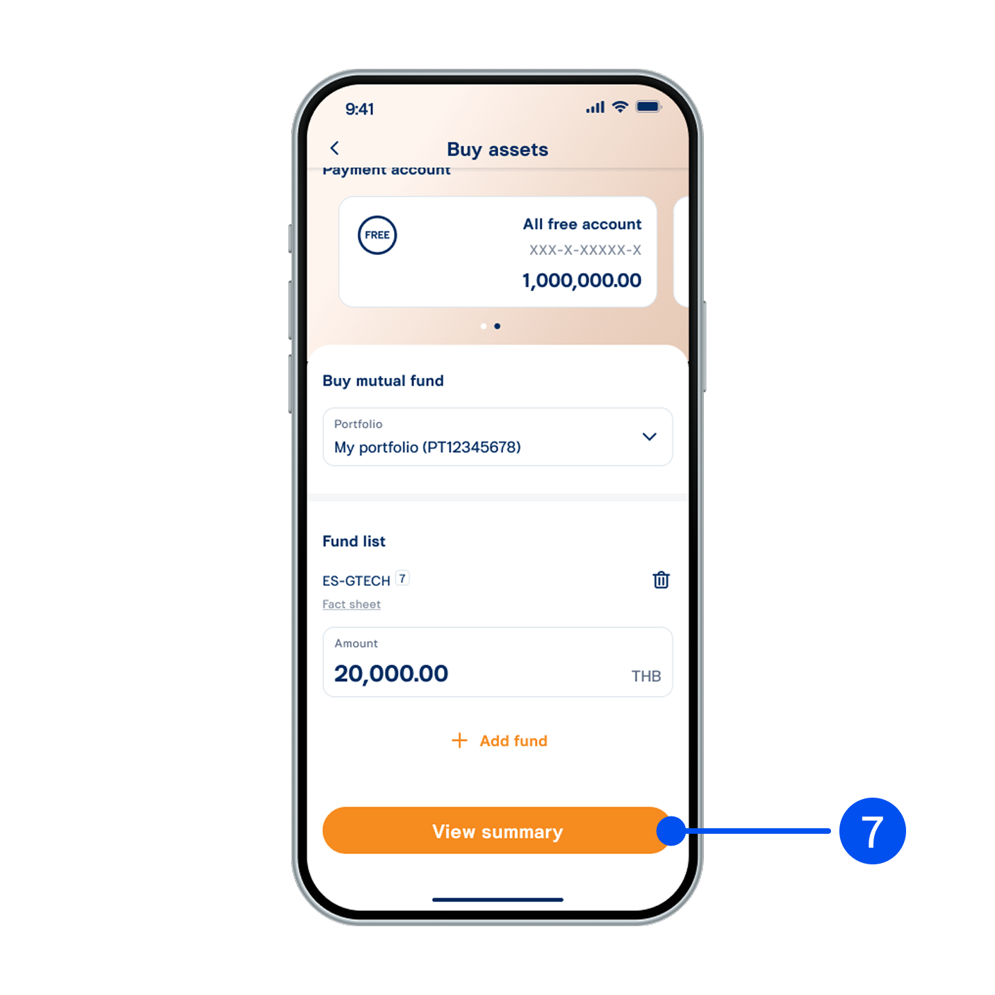 Enter your investment amount, then select “View summary”.