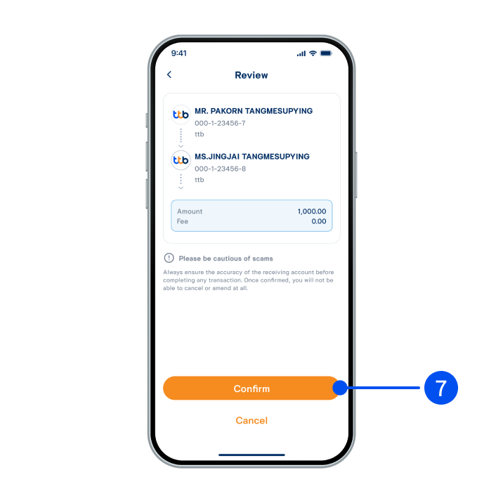Review information, then select “Confirm”.