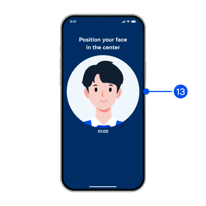 Adjust your face within the frame for facial comparison.