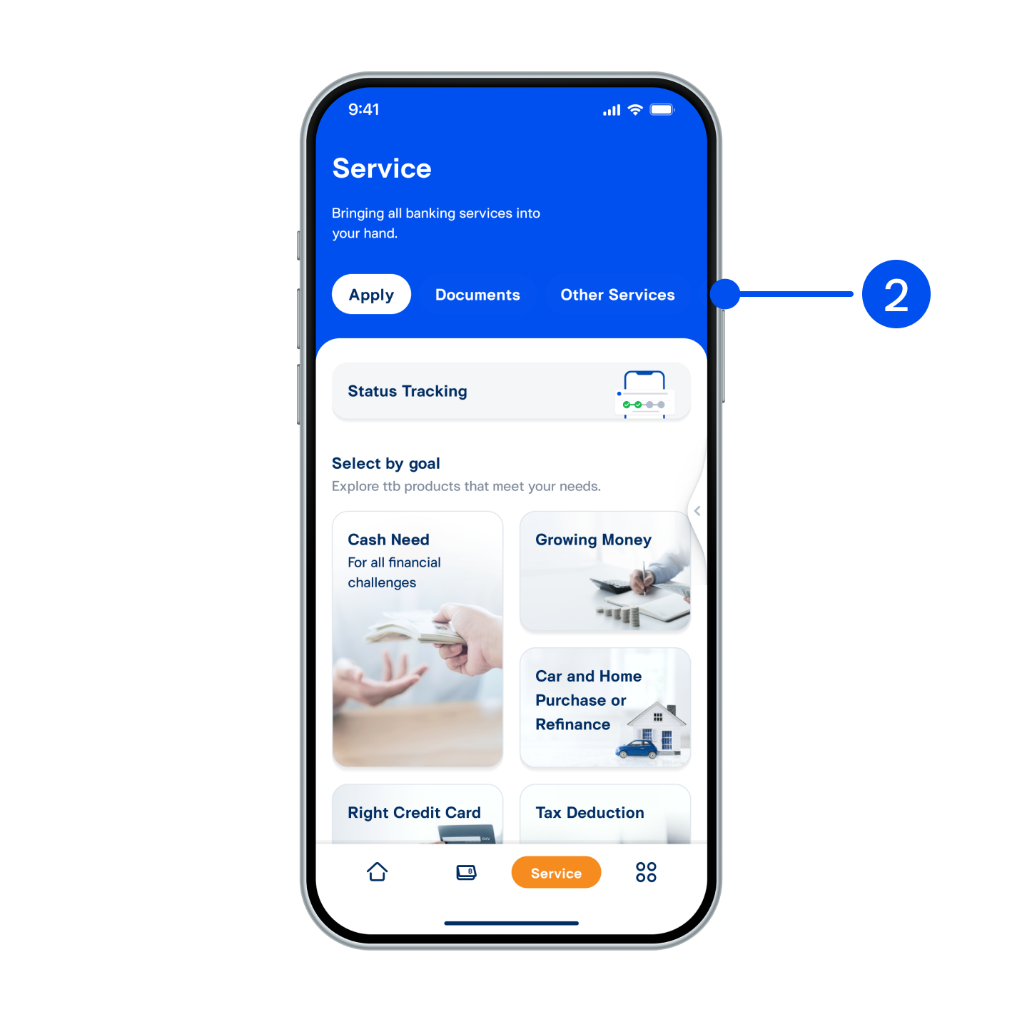 2. On Service page, select “Contact ttb”.