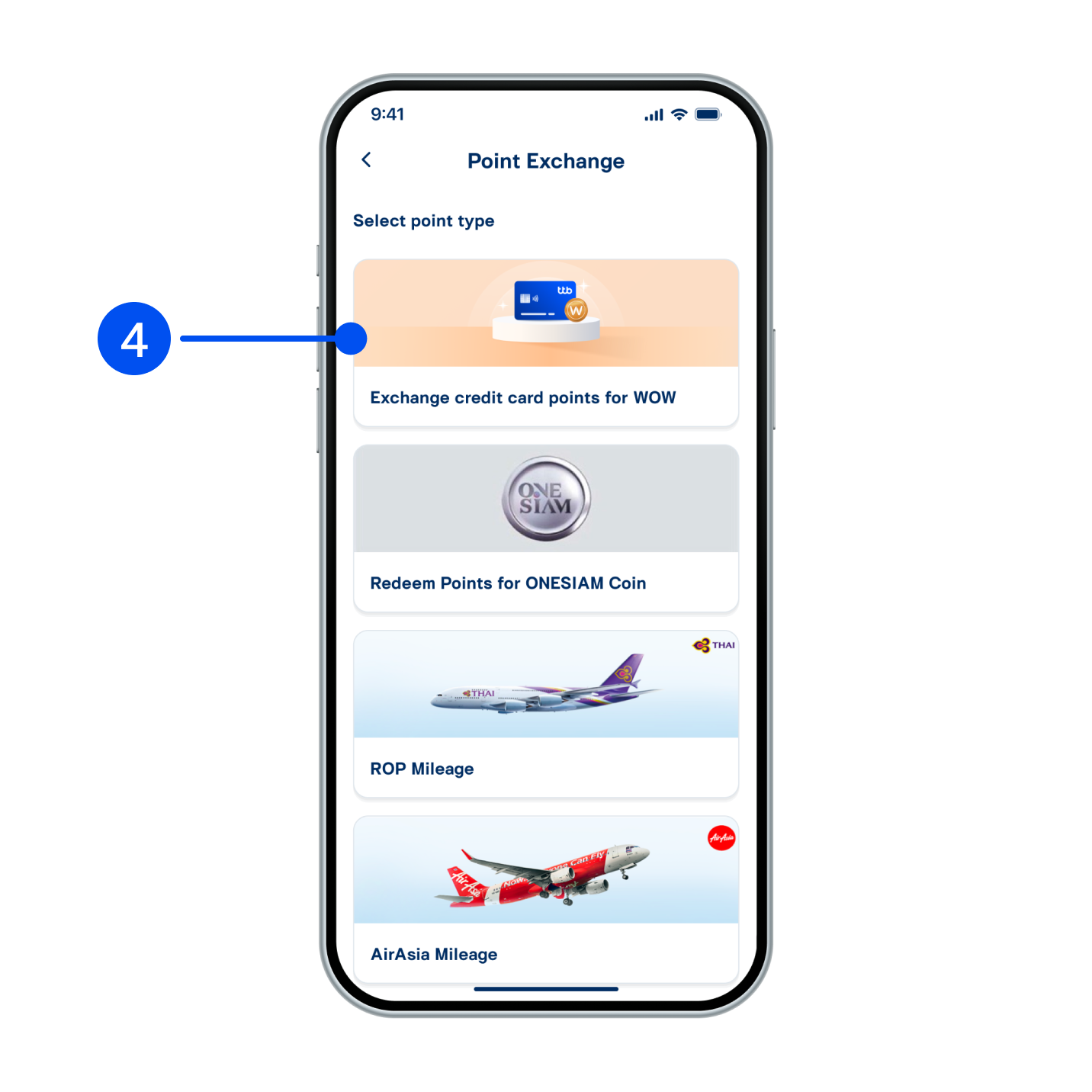 4. Select “Exchange credit card points for WOW”.