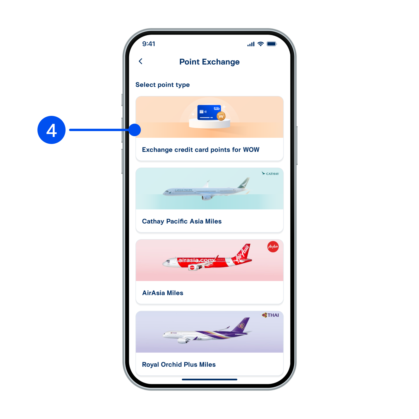4. Select “Exchange credit card points for WOW”.