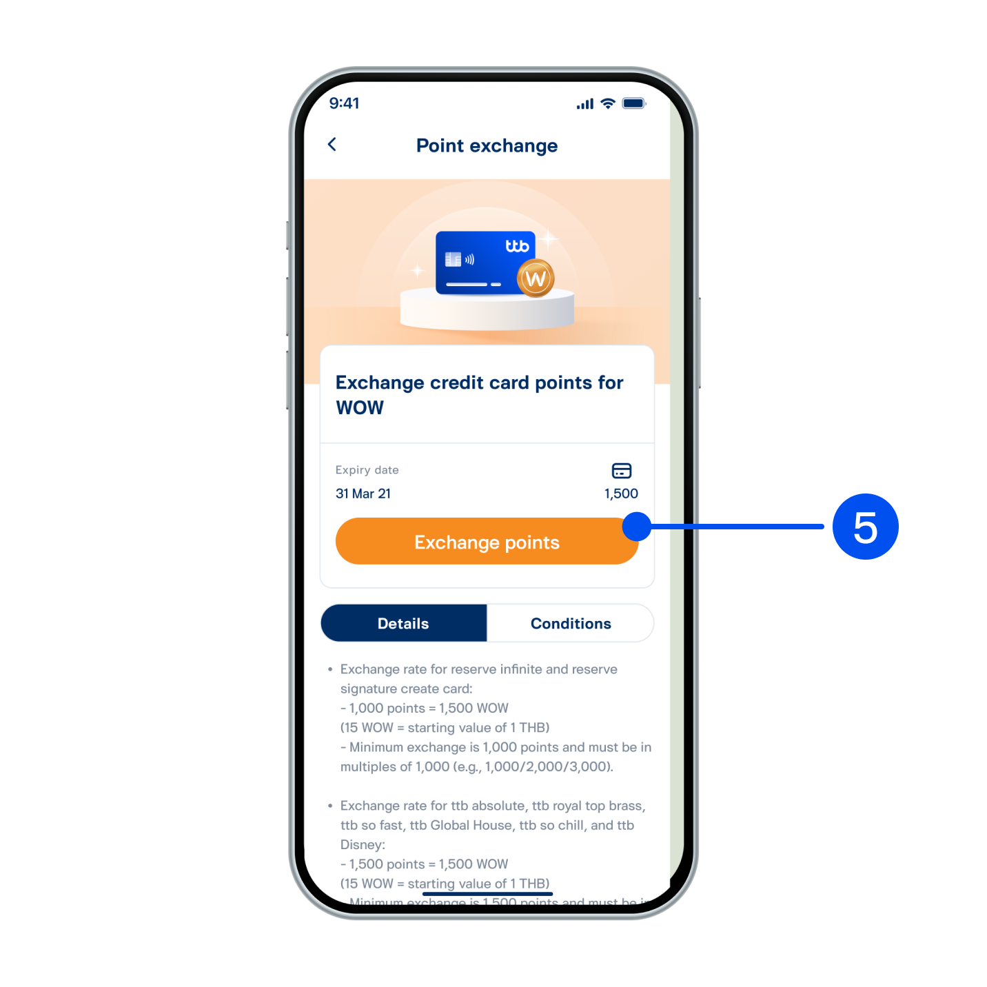 5. Read service details, then select “Exchange points”.