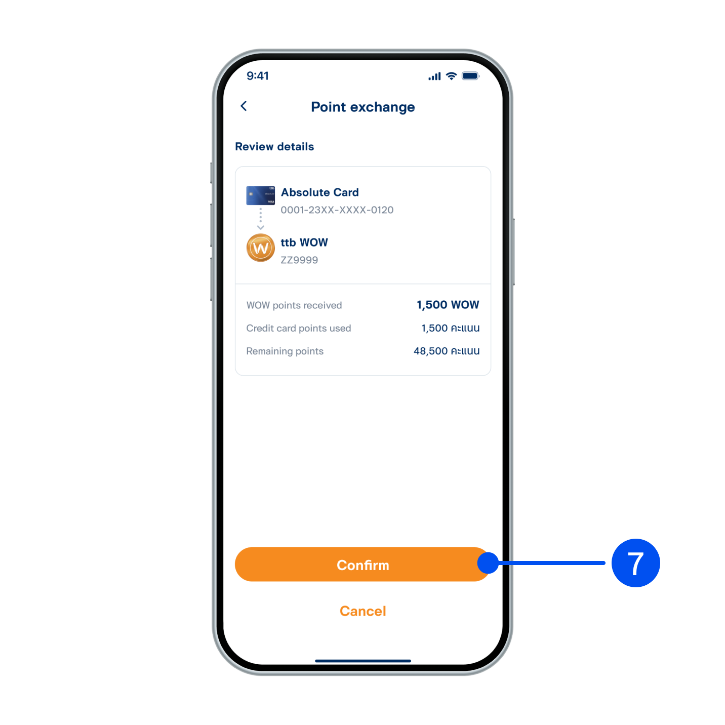 7. Review the transaction, then select “Confirm”.