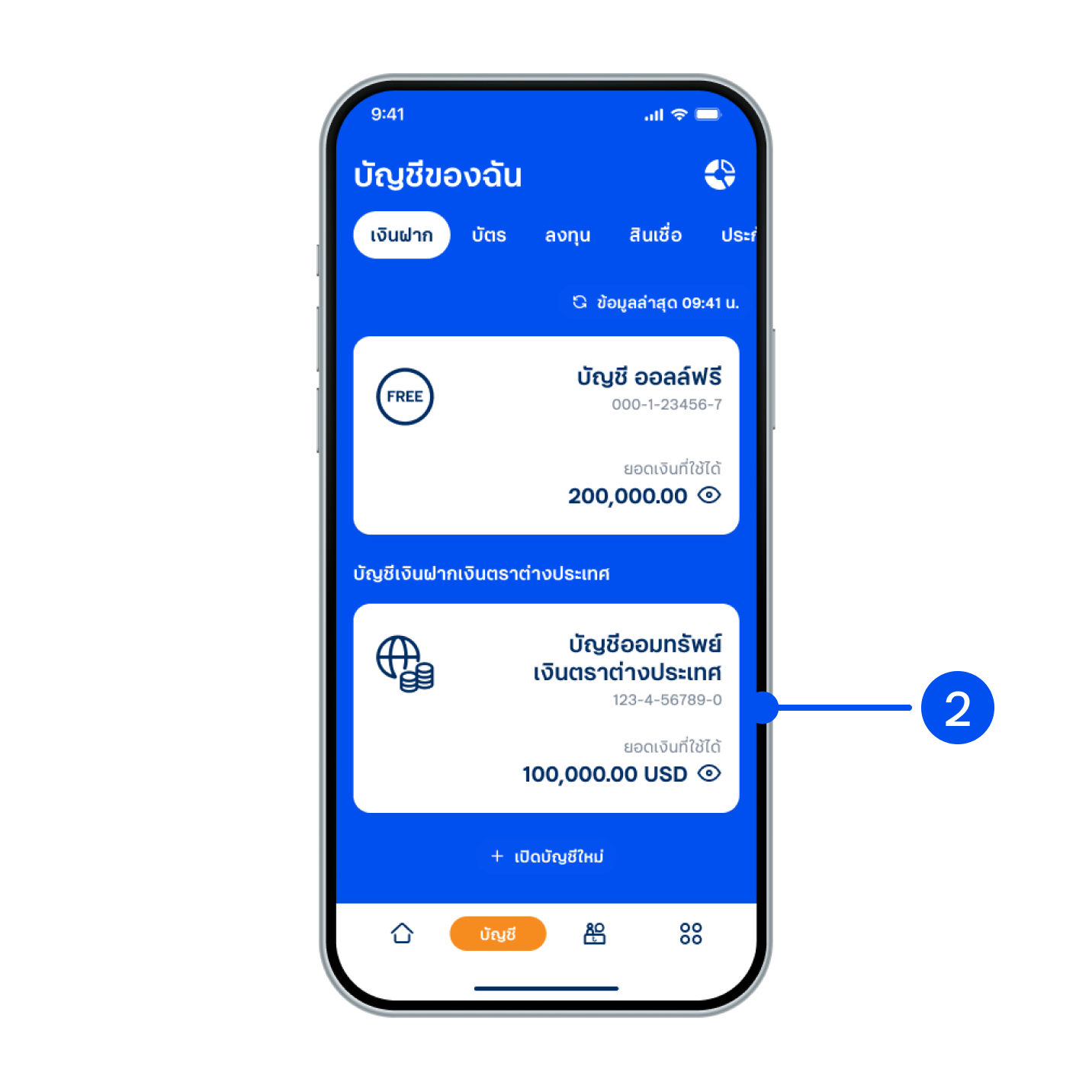 2. เลือก “บัญชีออมทรัพย์เงินตราต่างประเทศ”