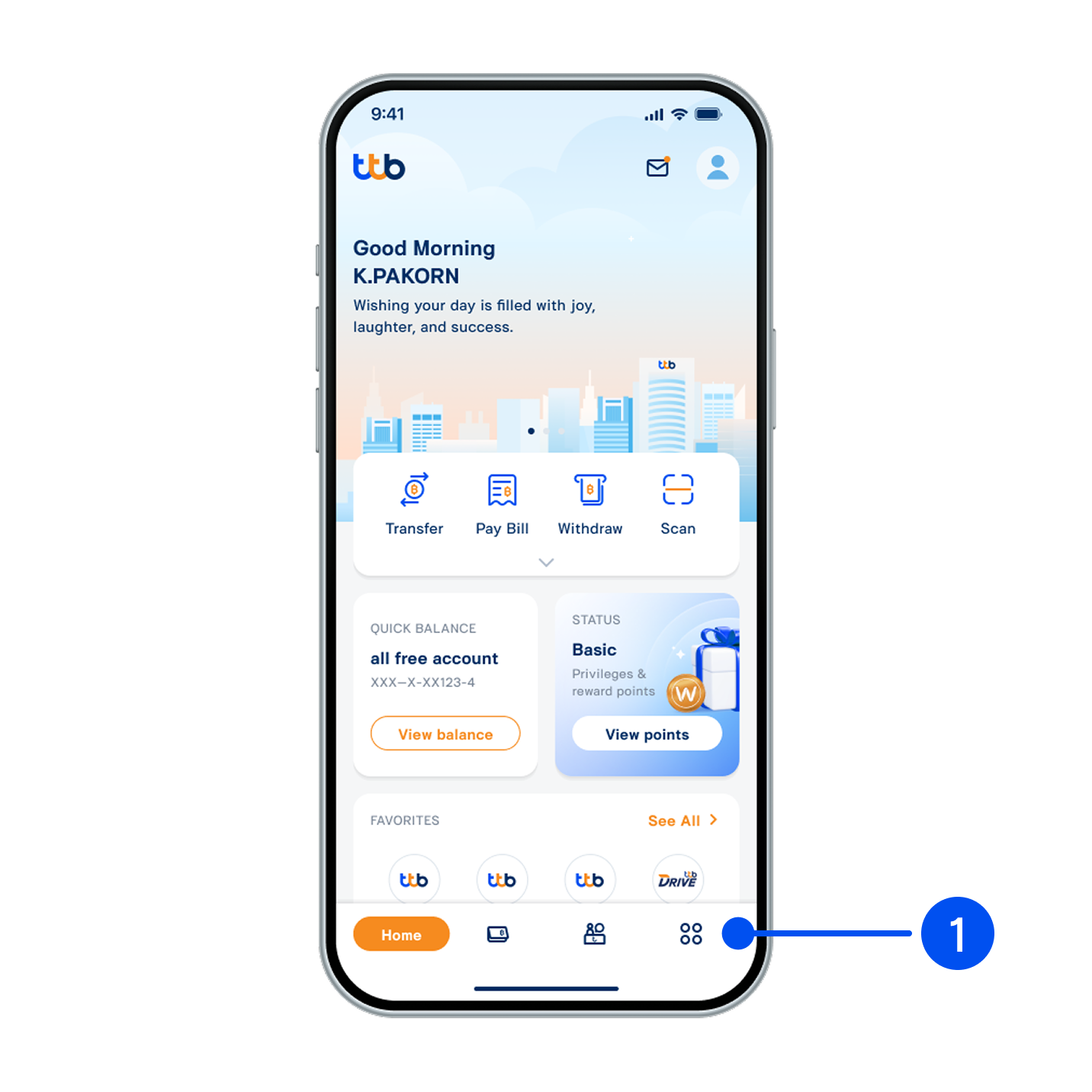 1. Select “Service”, the 4th menu from the bottom.