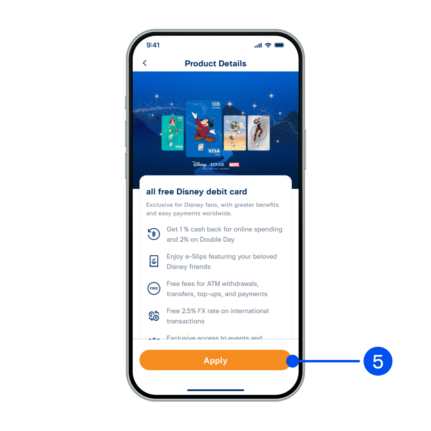 5. Review product detail, then select “Apply”.