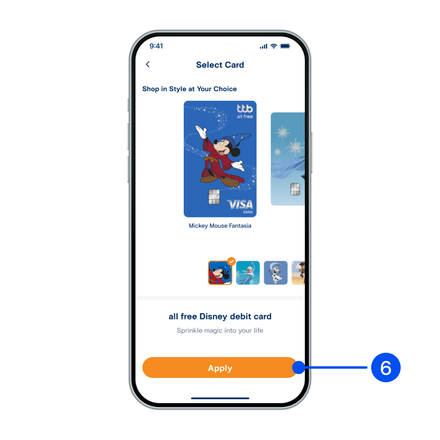 6. Select card design, then select “Next”.