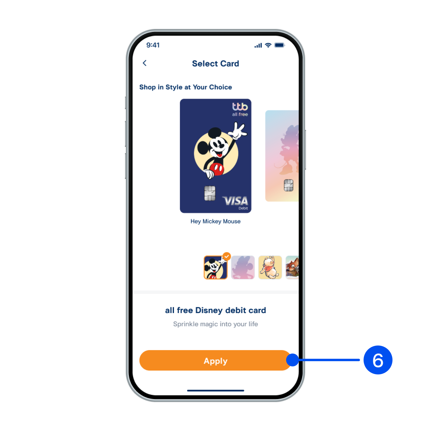 6. Select card design, then select “Next”.