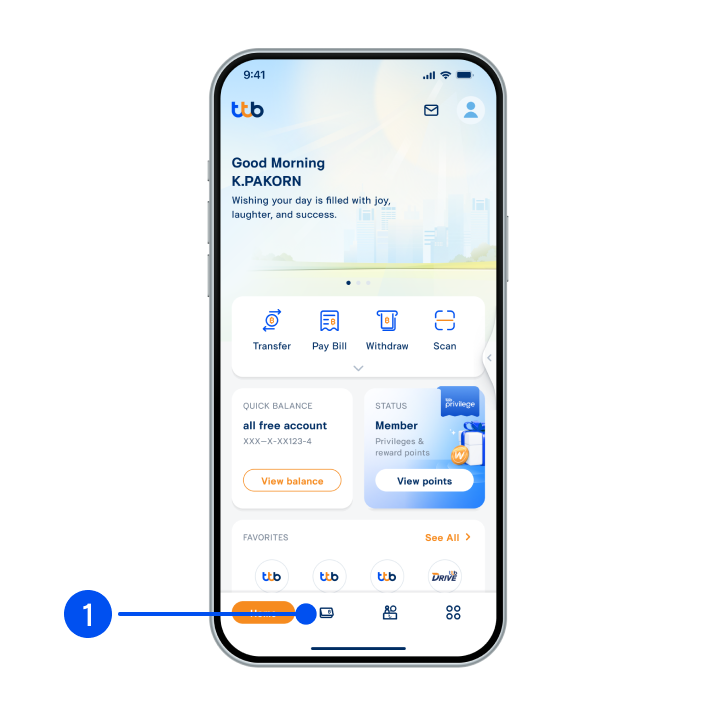 1. Select menu “Account”, the 2nd menu from the bottom.
