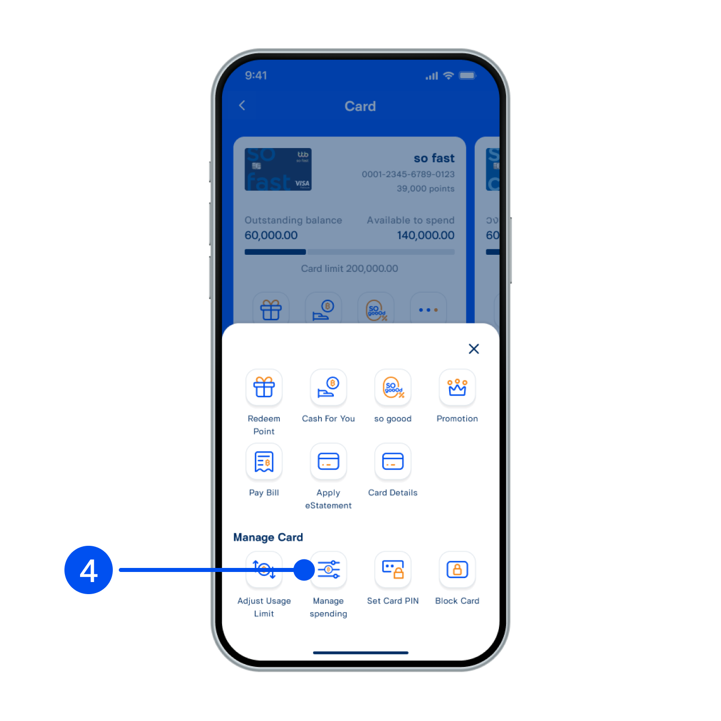 4. Select “Manage spending”.