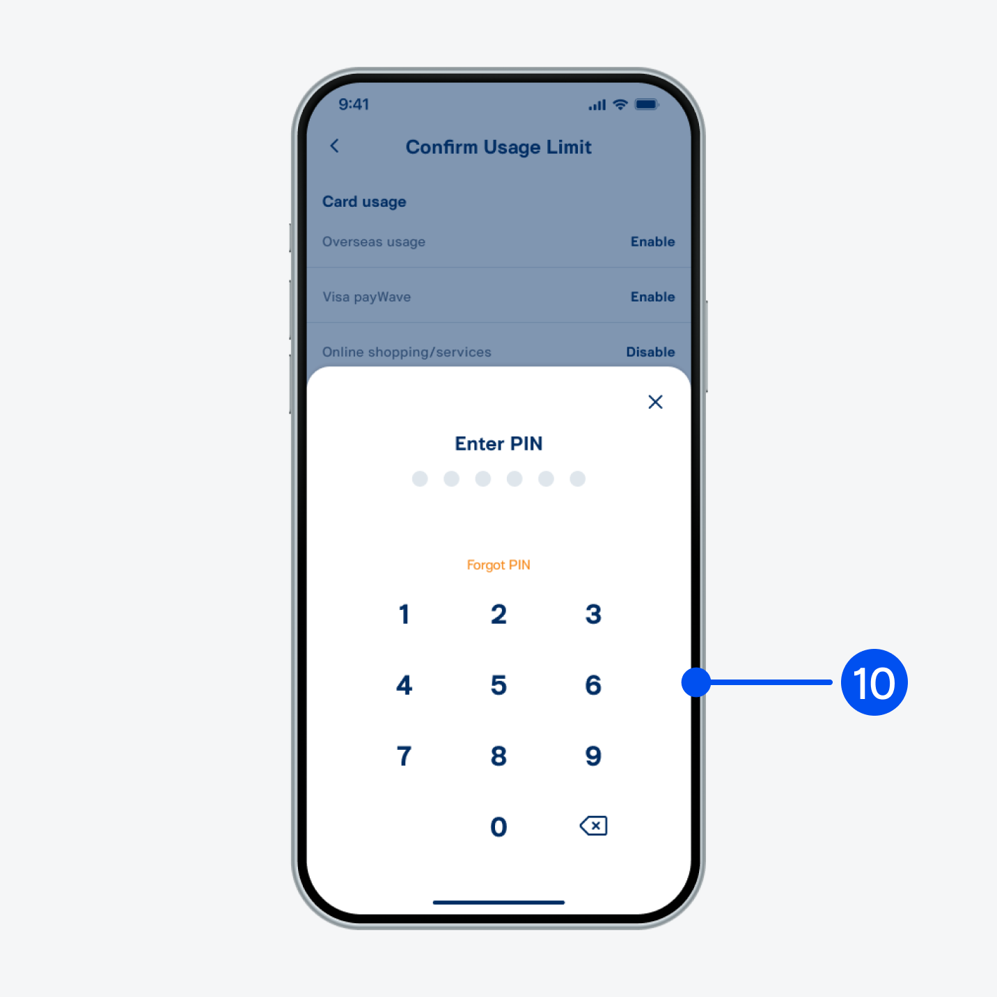 Enter PIN to confirm.