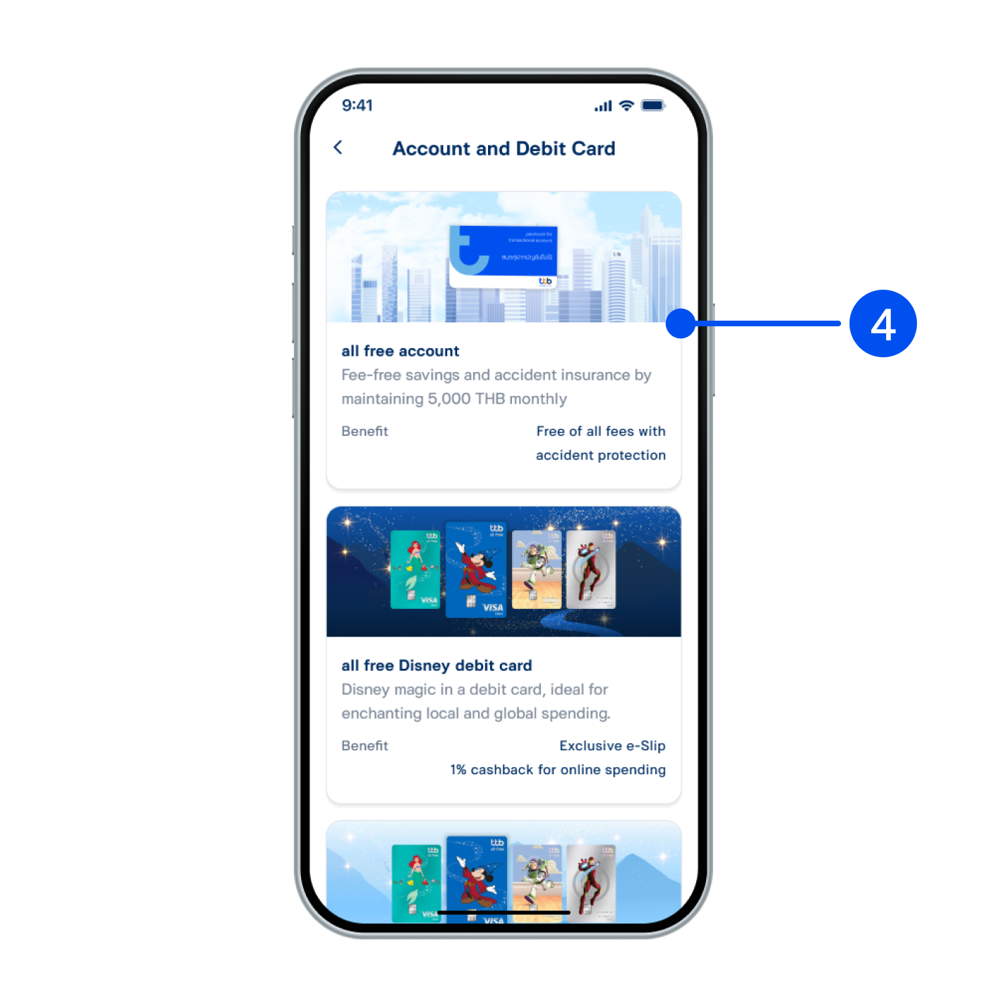 4. Select account type to open.