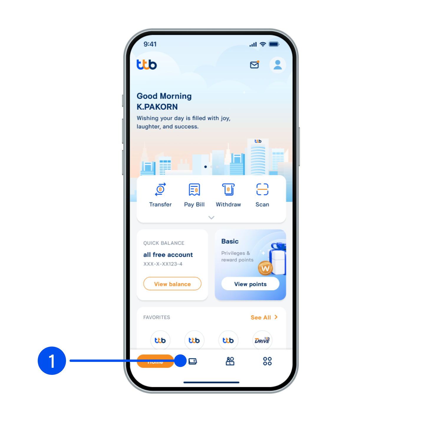 1. Select “Account”, the 2nd menu from the bottom.