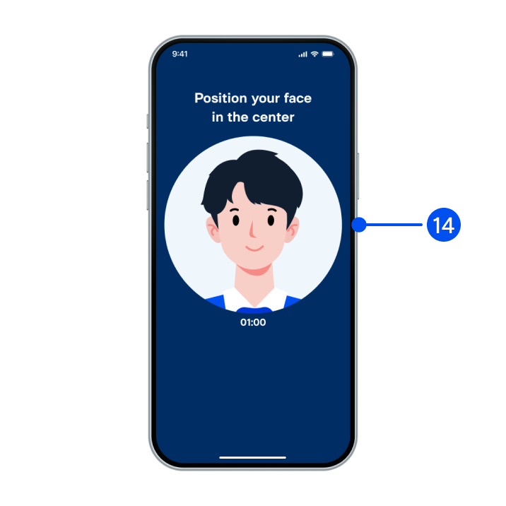 14. Adjust your face within the frame for facial comparison.