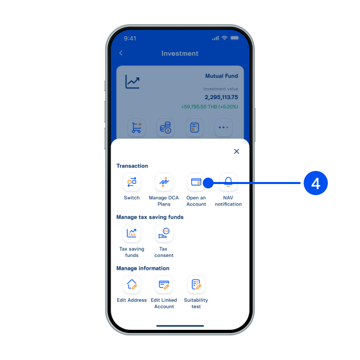 4. Select “Open an account”.