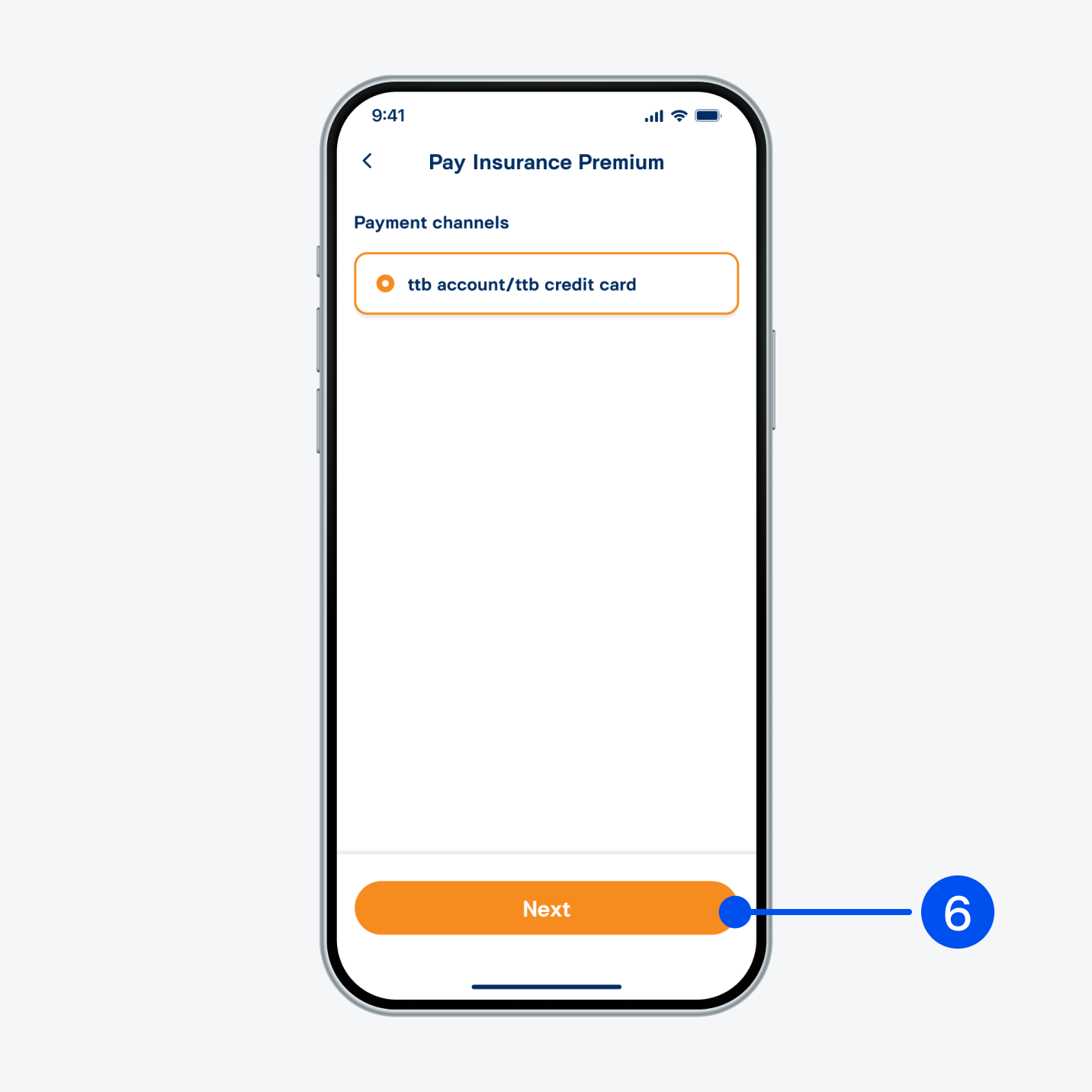 Select “ttb account/ttb credit card”.