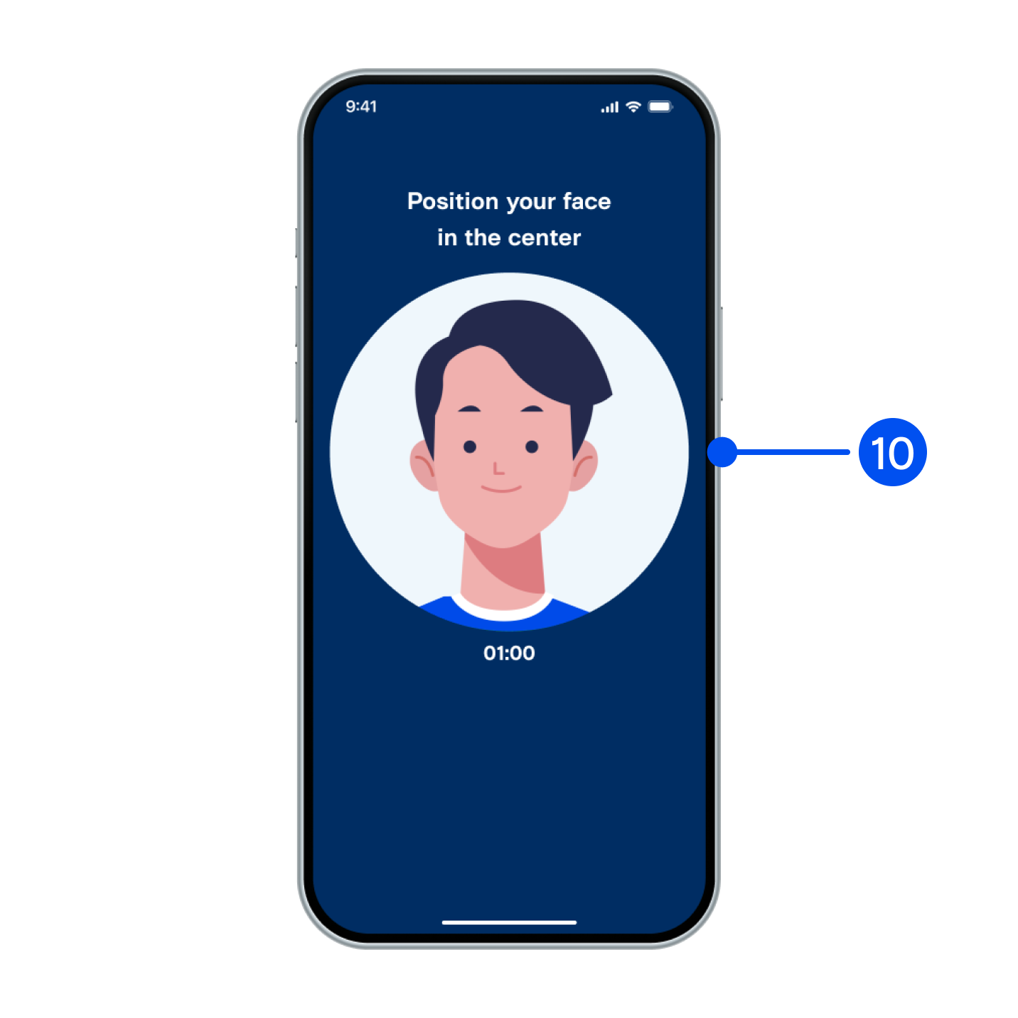 10. Adjust your face within the frame for facial comparison.