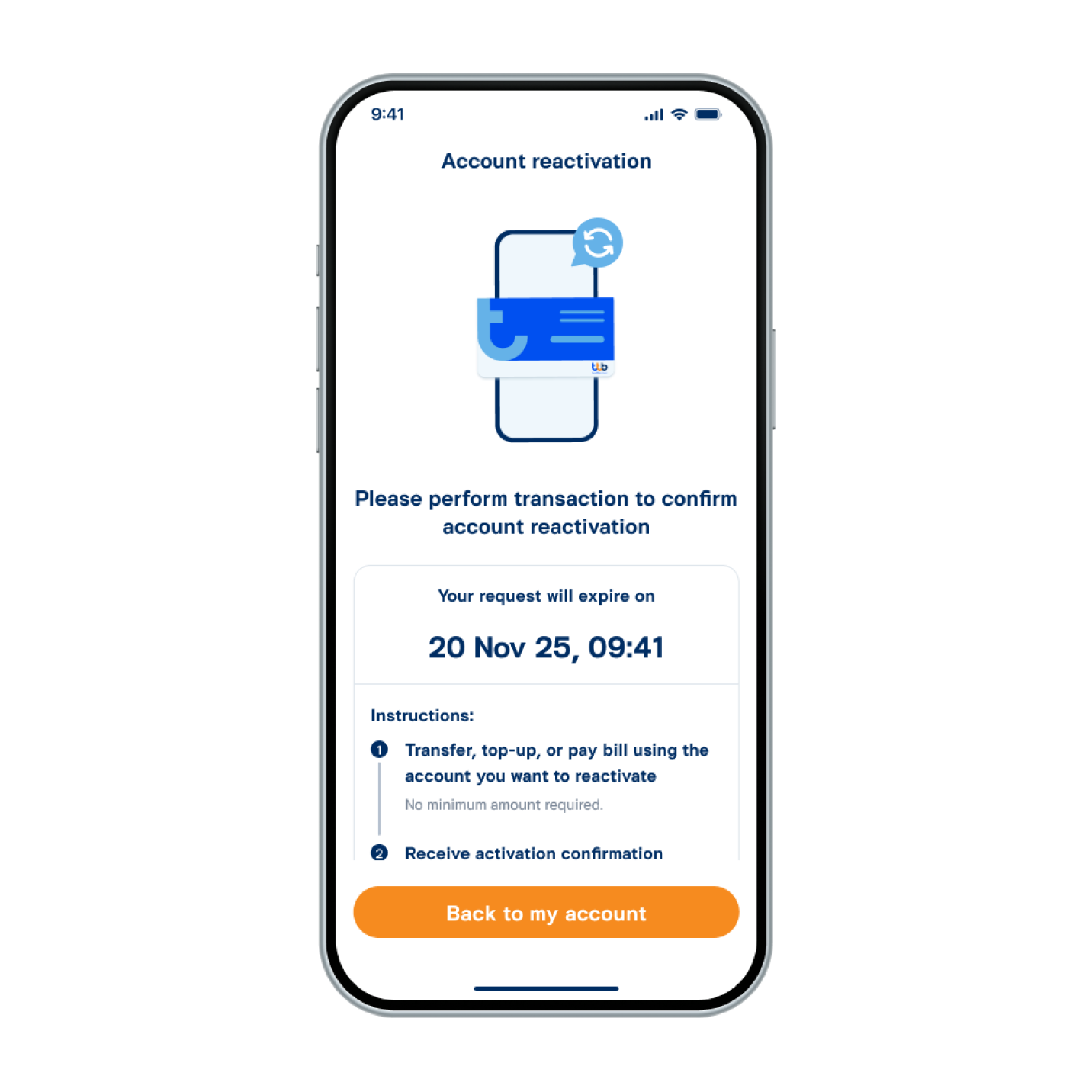 11. Request submitted successfully. Please follow the instructions to confirm your account reactivation.