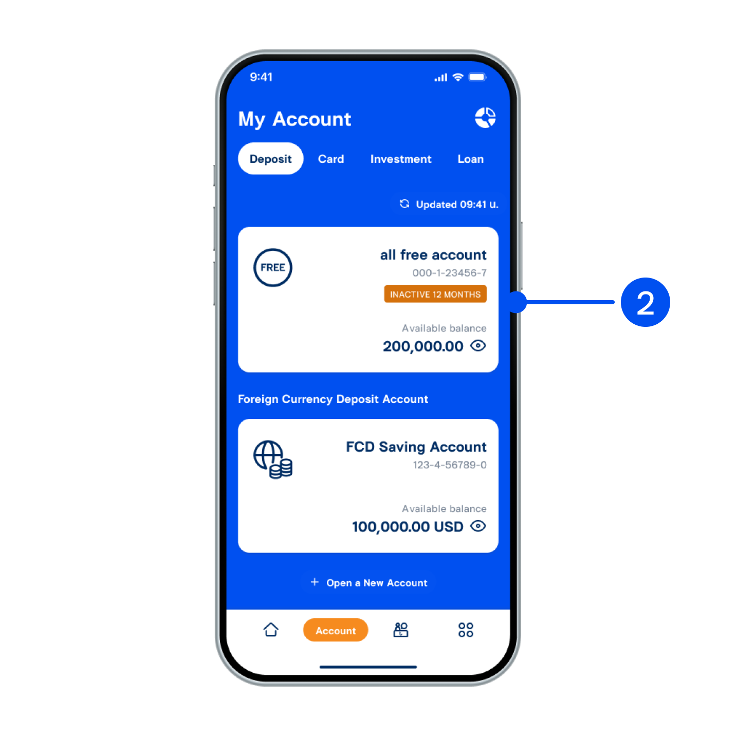 2. Select the account you want to activate.