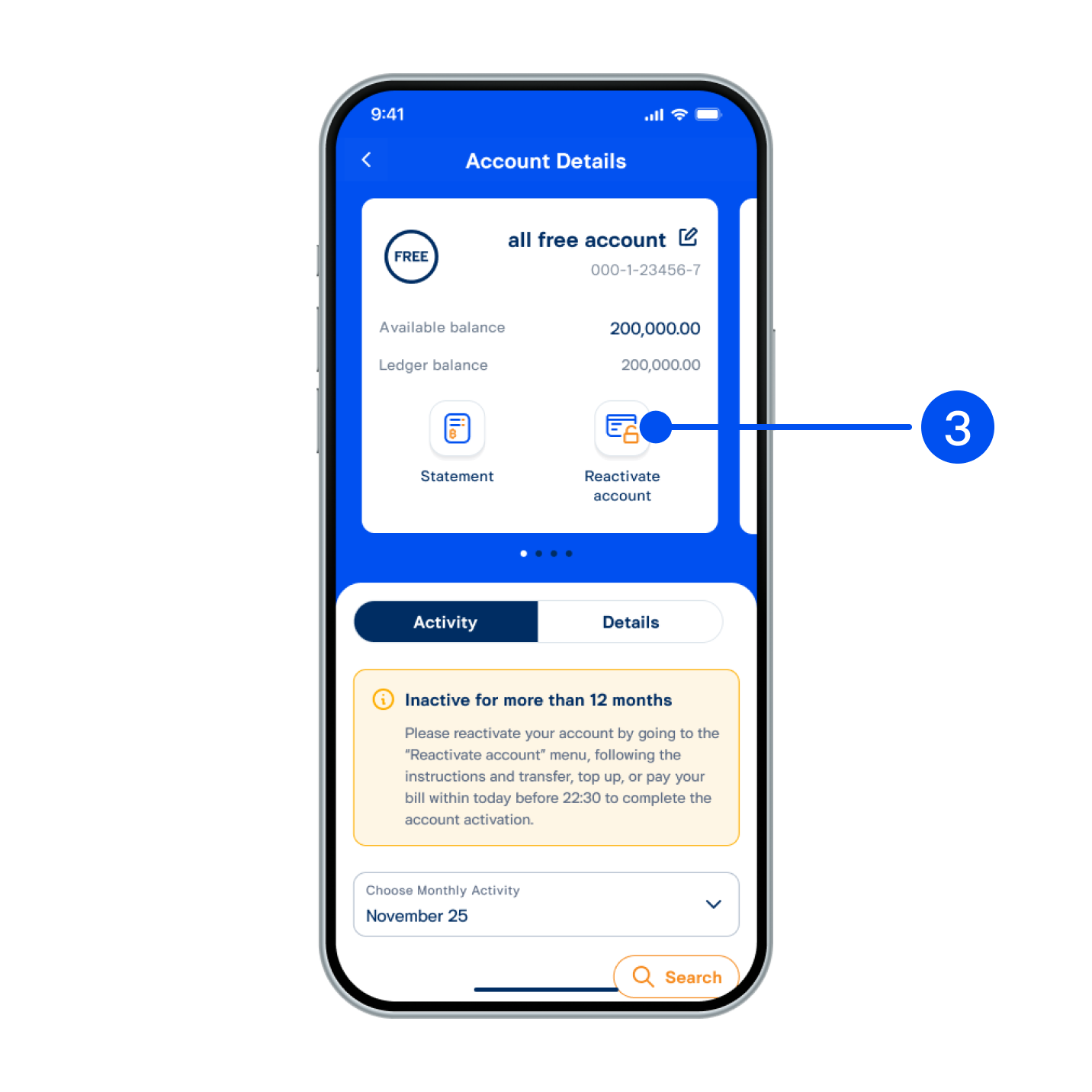 3. Select “Reactivate account”.