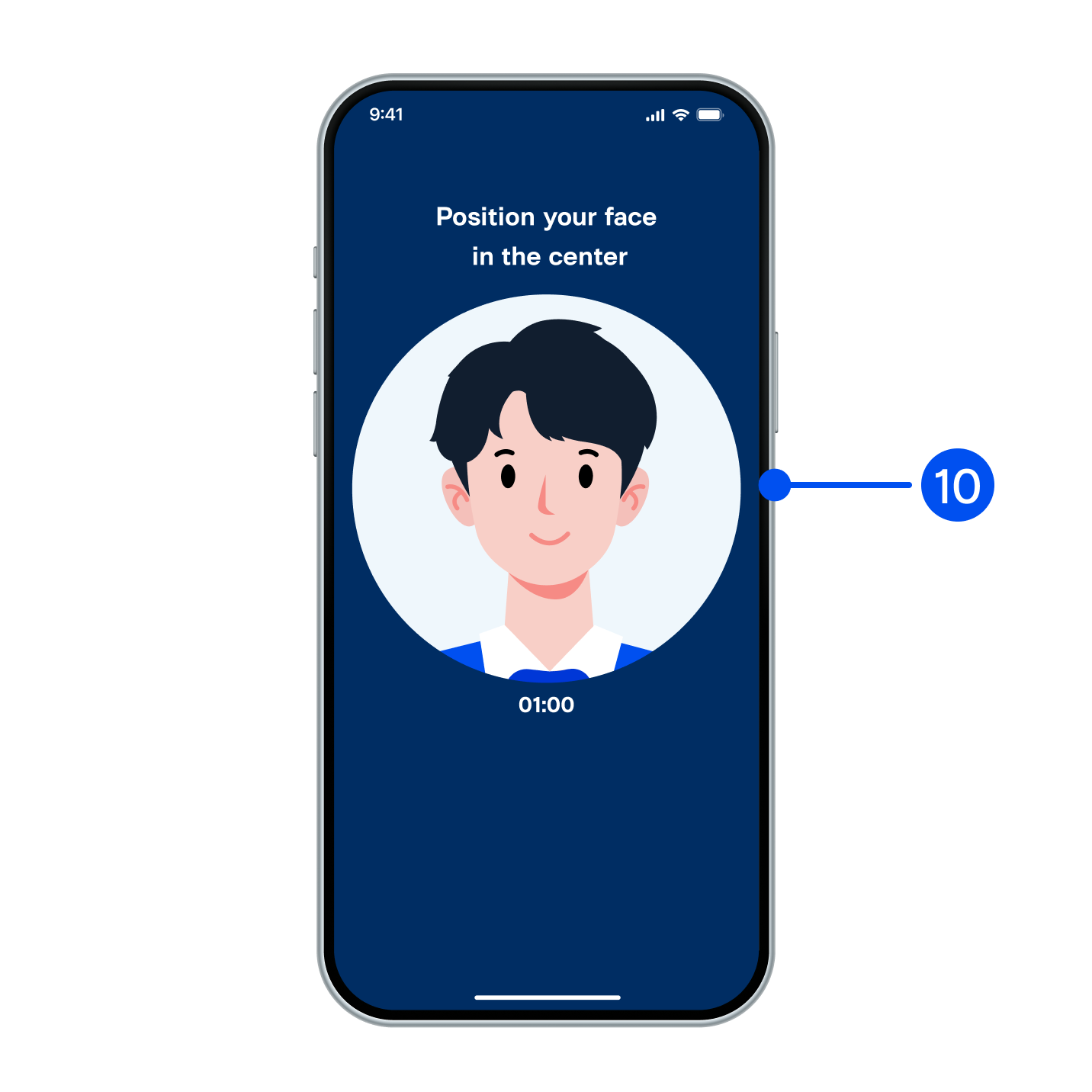 10. Adjust your face within the frame for facial comparison.