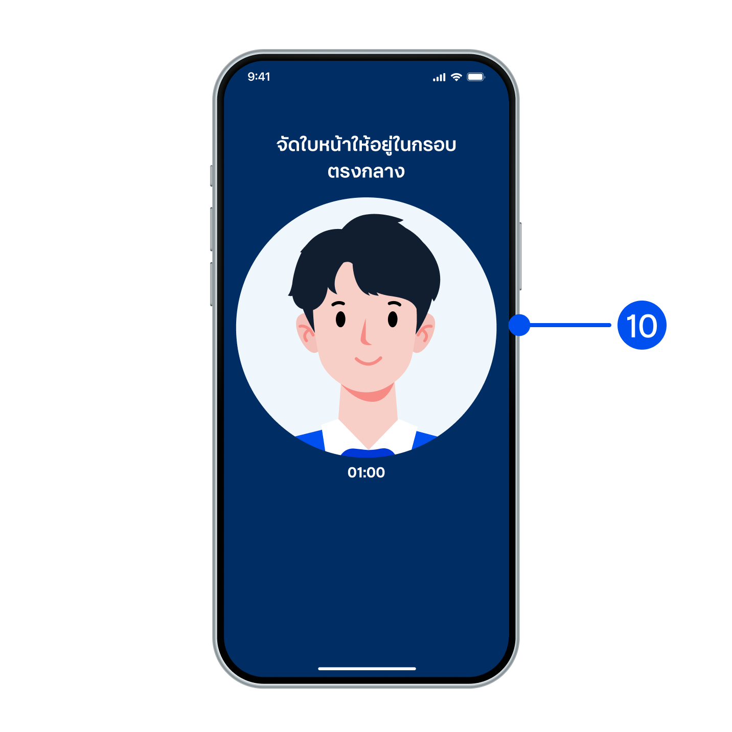 10. วางและขยับใบหน้าให้อยู่ในกรอบ_x000B_เพื่อทำการเปรียบเทียบใบหน้า
