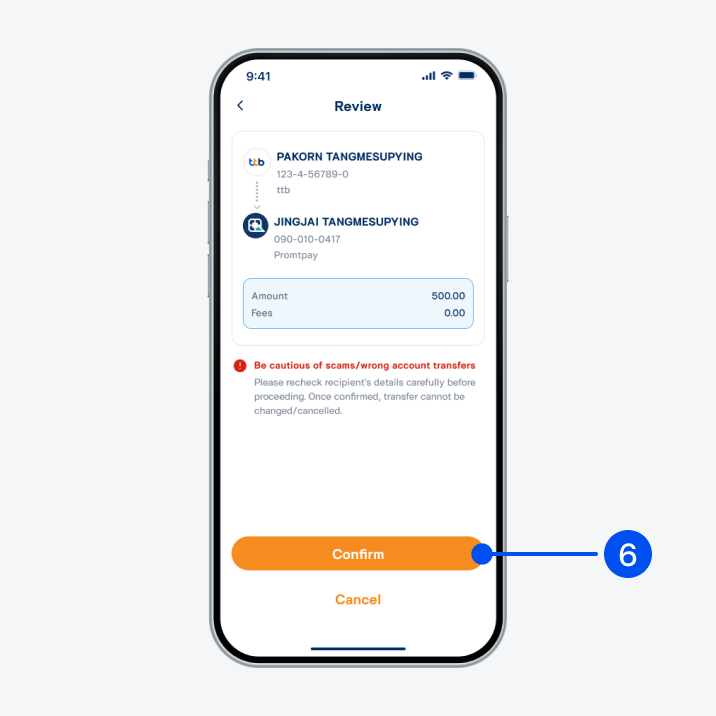 Review information and select “Confirm”.