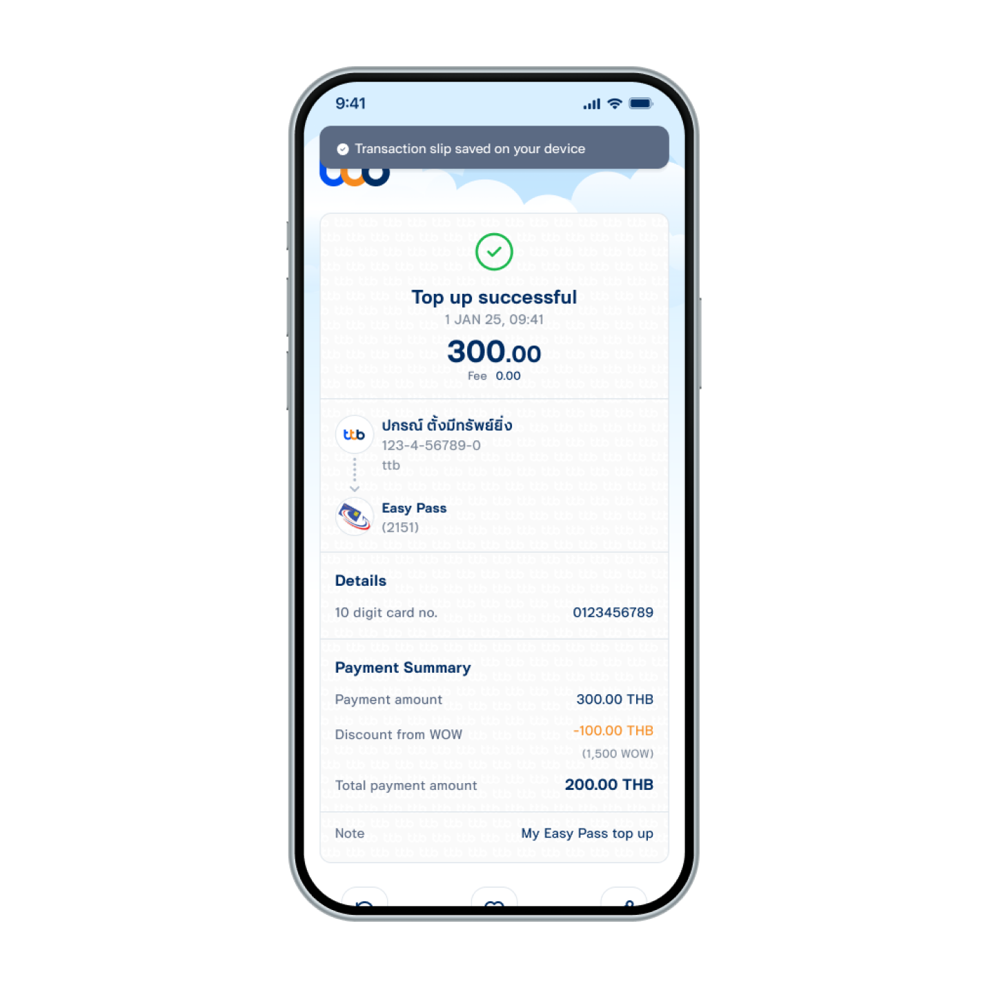 10. WOW points used as discount for Easy Pass top-up successfully.