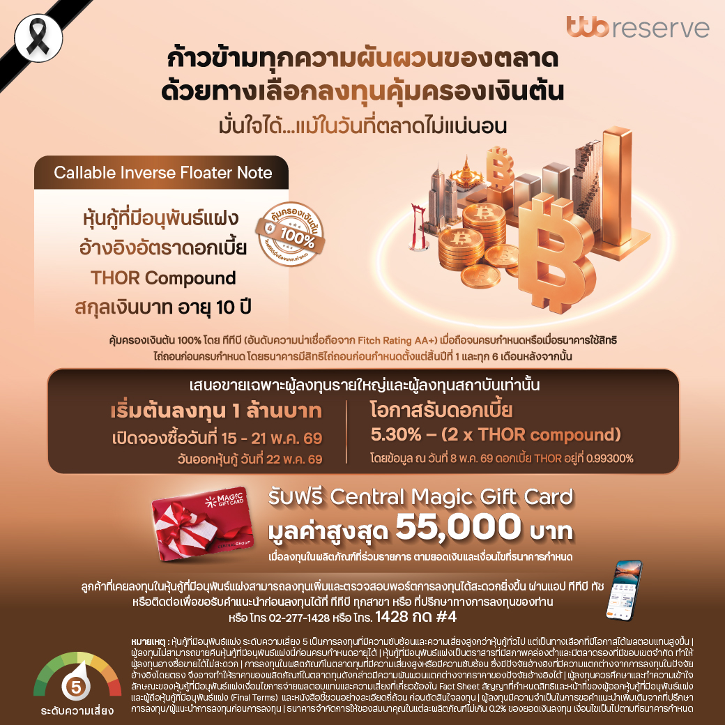 หุ้นกู้ที่มีอนุพันธ์แฝงประเภท Callable Inverse Floater Note