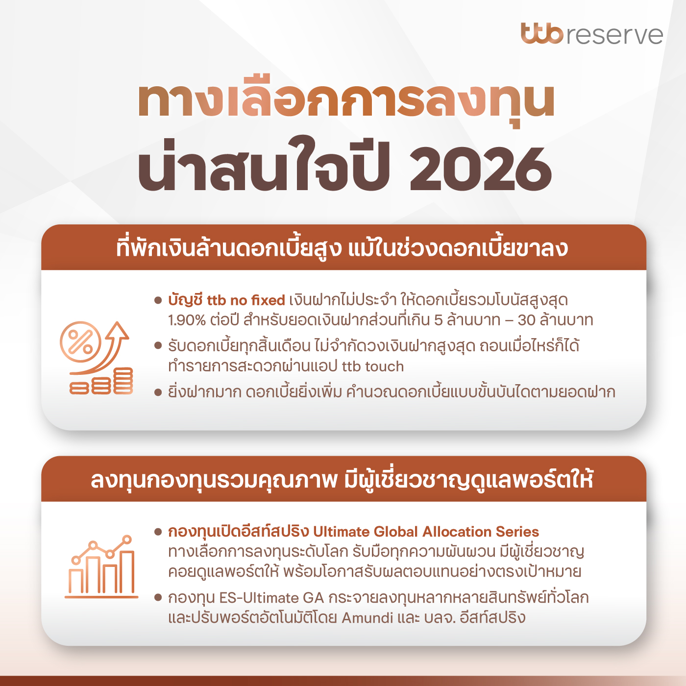 ทางเลือกการลงทุนน่าสนใจปี 2026